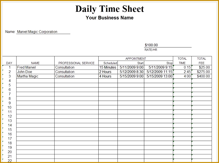 Daily Timesheet Template Daily timesheet template BM0VUxW8 680915