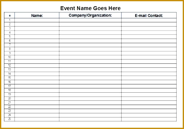 Log In Sheet Template Event Volunteer Sign In Printable Sheet 419595