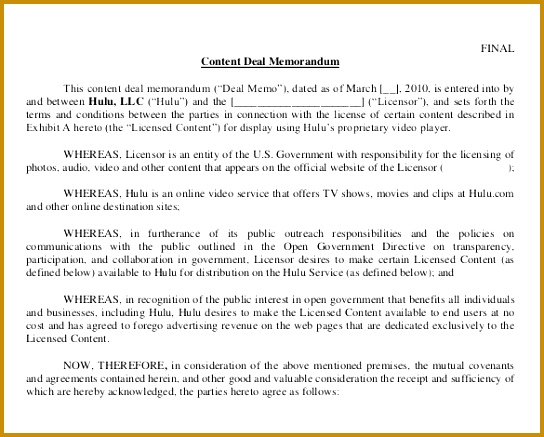 13 Deal Memo Templates Free Sample Example Format Download for legal memorandum format sample 437544