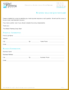 Popular business demographic survey templates forms Business Analysis Questionnaire strebelcpa 358277