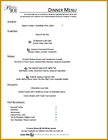 Free Download Dinner Menu Template 481372