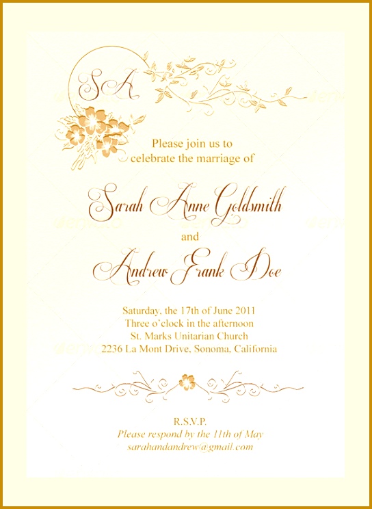 Classic Wedding Menu Format Template 544744