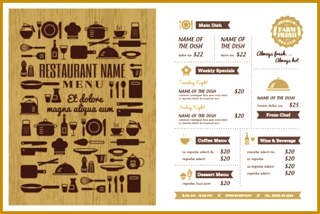 restaurant menu template vintage vector 305456