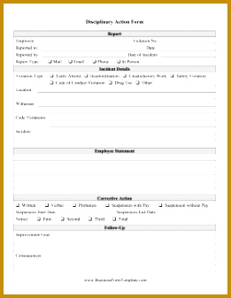 Disciplinary Action Form Template uaekK Disciplinary Action Form Business Form Template 337261