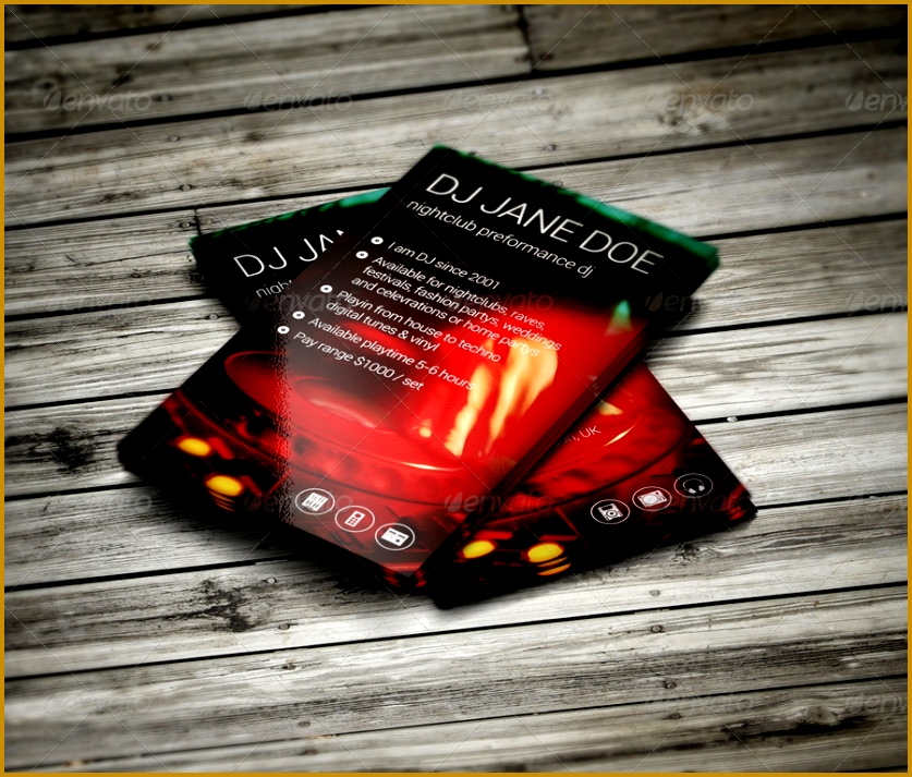 Hot DJ Business Card Industry Specific Business Cards 01 preview 02 preview 03 preview 713837