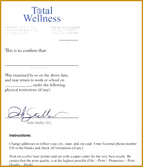 Sample doctors note template free doctors notes for work 554476