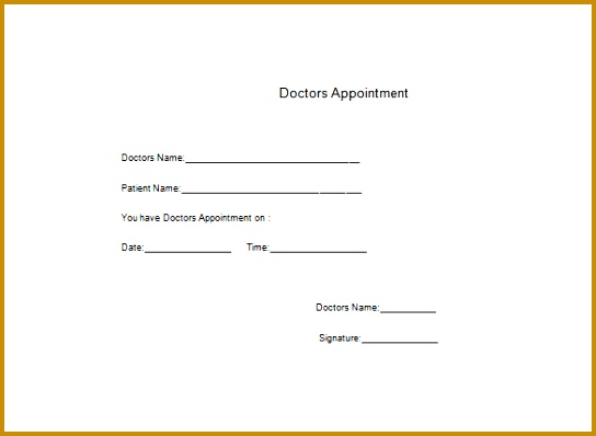 Doctor Appointment Note Free Word Download 398544