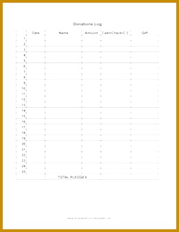 Donations Log Template Pinfx Donations Log Business Form Template 261338
