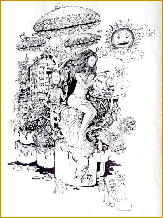 Coffee Doodle Art Design 558745