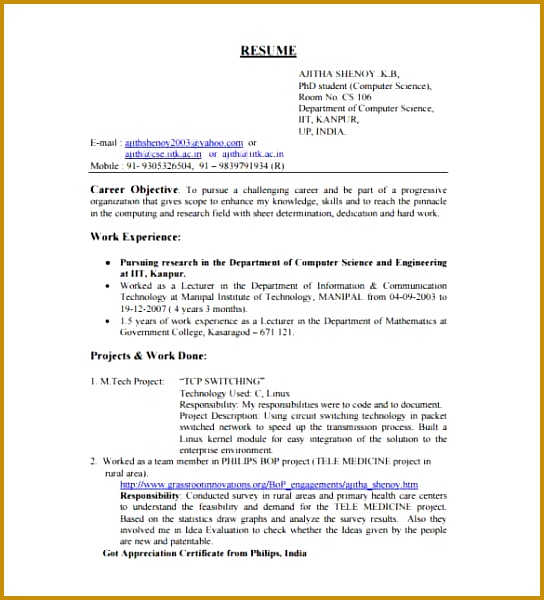 Software Engineer Resume Template for Fresher 600544
