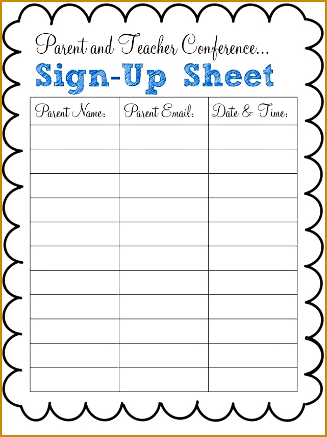 Potluck Dinner Sign Up Sheet for Teachers and Parents 641855