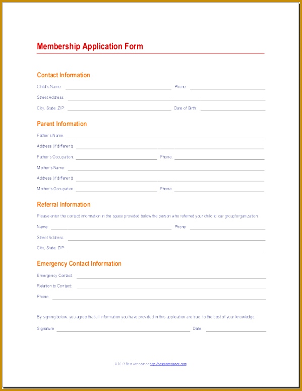 membership application form 775599