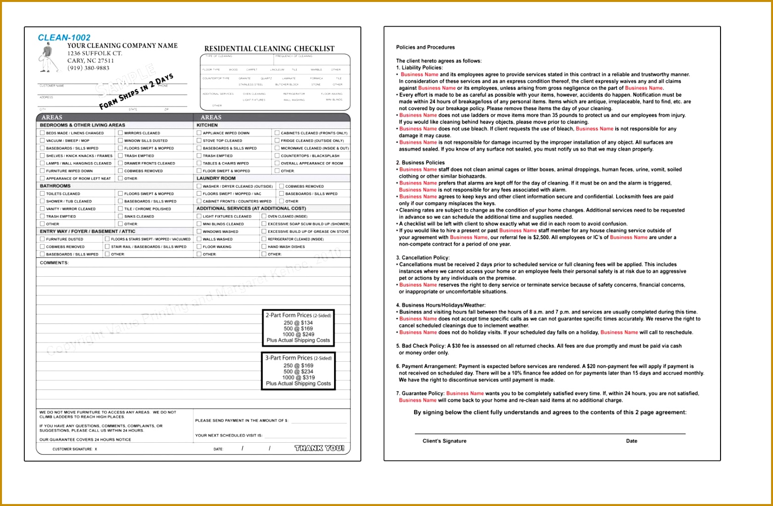 plaint forms template free house cleaning invoice form template example cleaner front 10241562