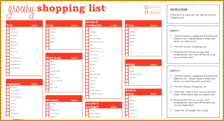 Grocery Shopping List Excel Template Savvy Spreadsheets Blank Pric Blank Price List Template Template 417771