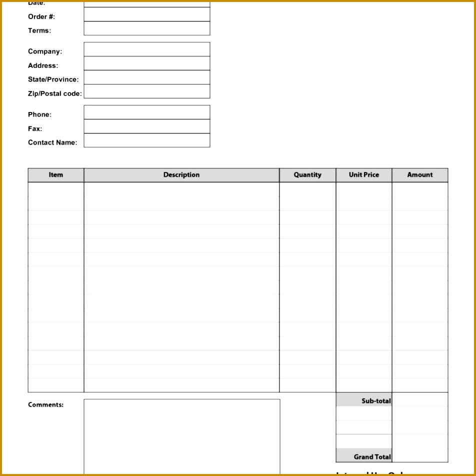 Invoice Blank Template 952952