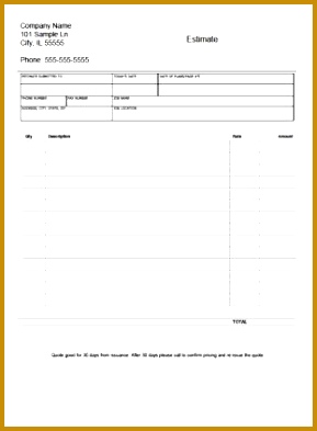 Free Proposal Forms Printable Sample Construction Proposal job quote template 289393