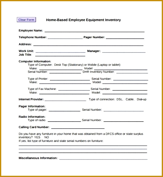 Sample Equipment Inventory Template 9 Free Download Documents 585539