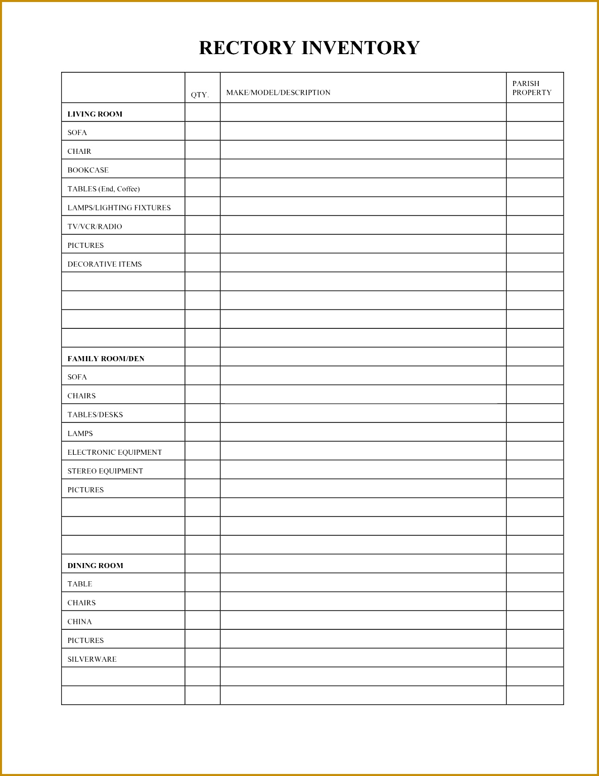 Rectory Inventory List Template Free Sample [small] [medium] [large] 15341185