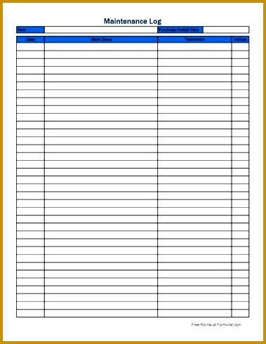 Free Basic Maintenance Log Long from Formville jinb7 Basic Maintenance Log Long 379490