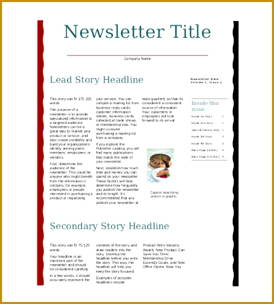 Example small business newsletter Free Download 604544