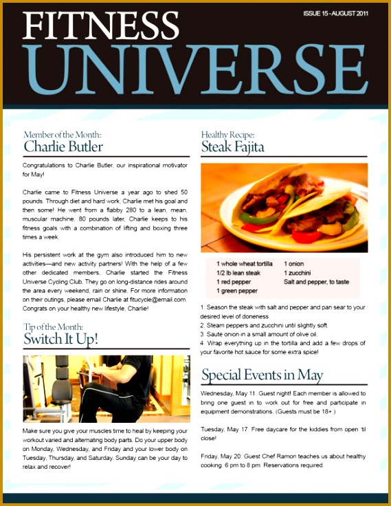 Sample Free Newsletter For Company 736569
