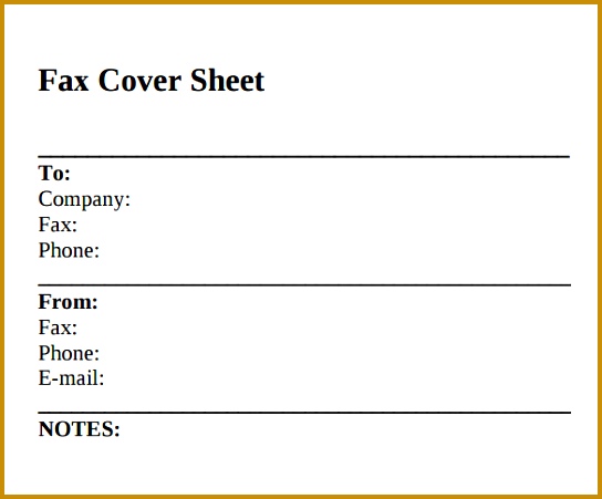 Printable Standard Fax Cover Sheet 451544