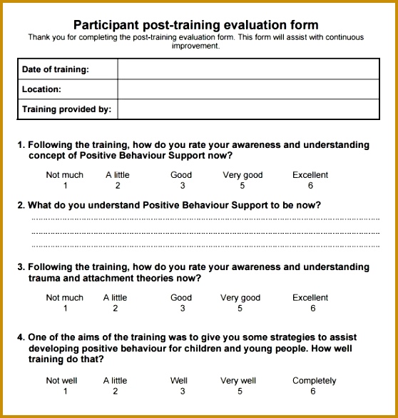 Training Evaluation Form 15 Download Free Documents in Word PDF 558585