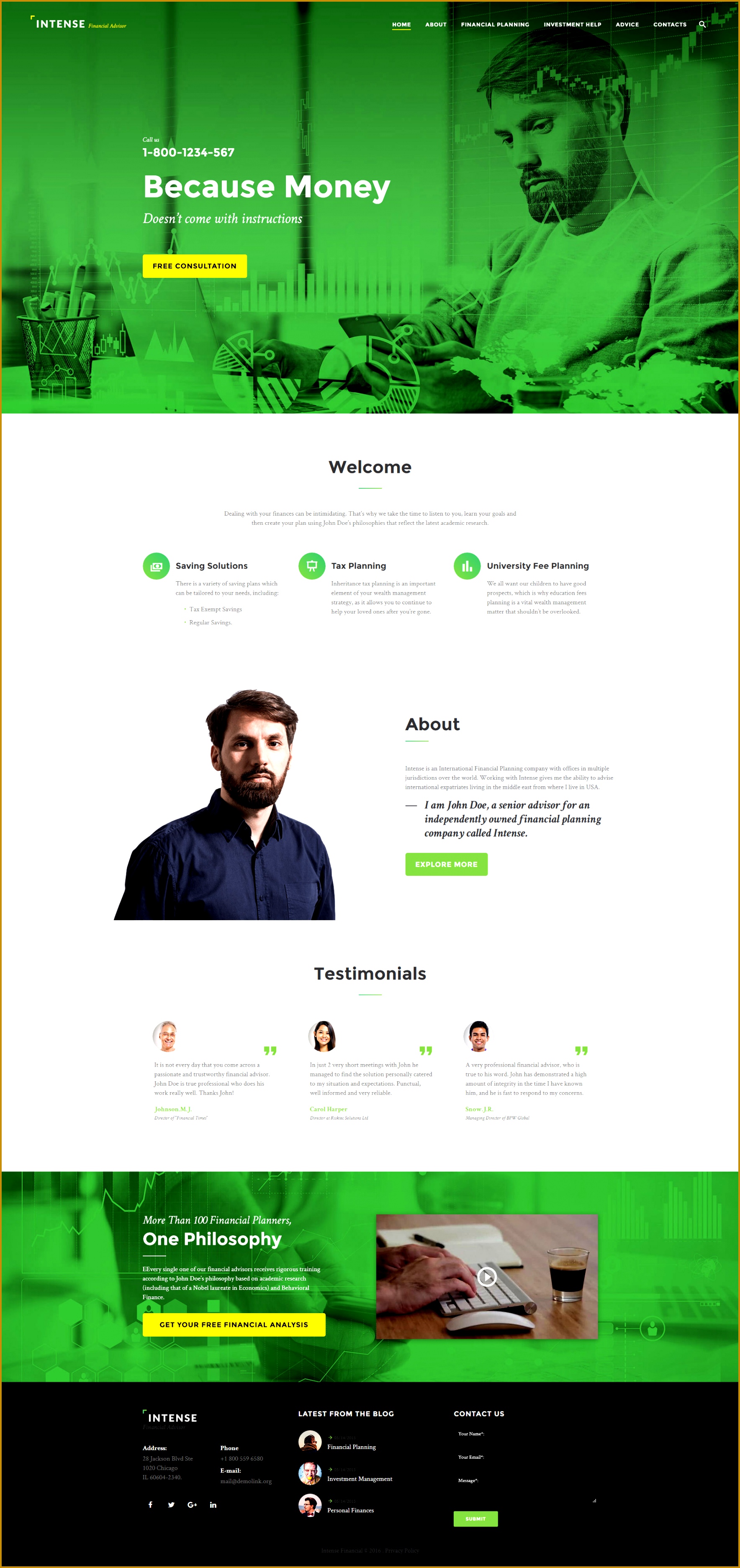 Intense Financial Advisor Website Template 37471768