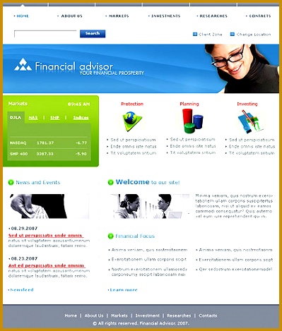 Financial Advisor Website Template 469399
