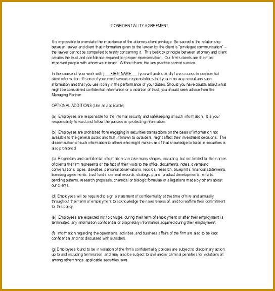 Sample Client Confidentiality Agreement PDF Format Download 544576
