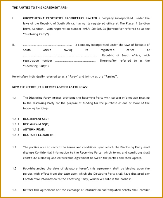 Financial Non Disclosure Confidentiality Agreement 678558