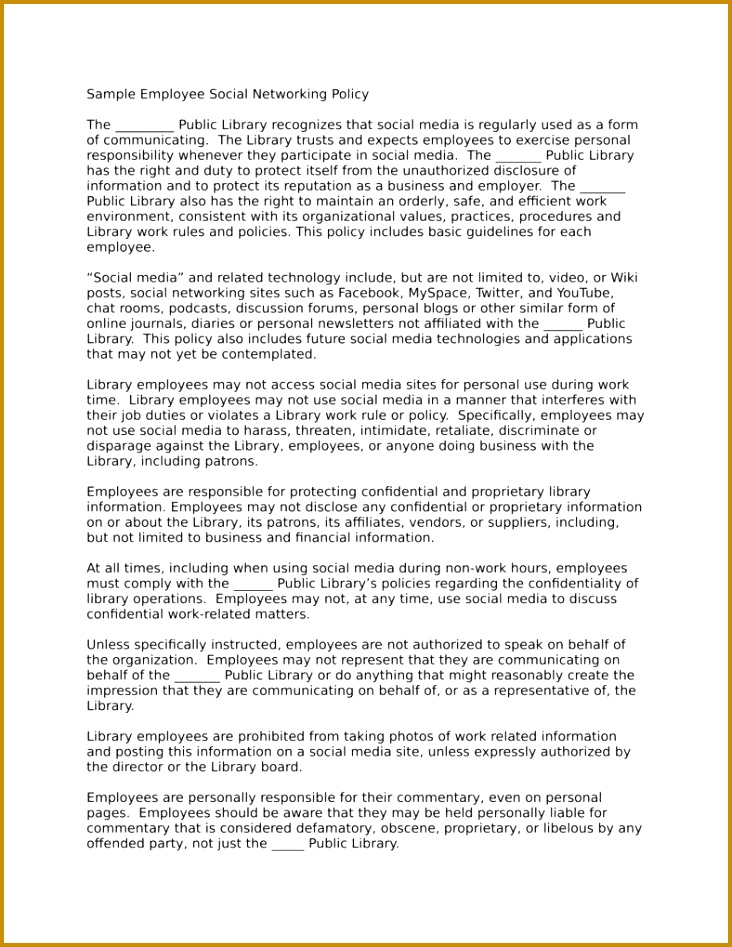 Employee Social Media Policy Template 732947