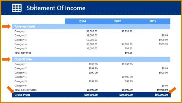 In e Statement PowerPoint Table 353623