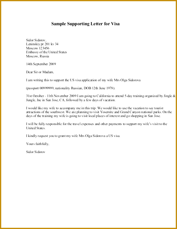 Visa Support Letter aIggc Sample Supporting Letter for VisaSidor Sidorov Leninskiy pr 201 kv 34Moscow Embassy of the United 768593