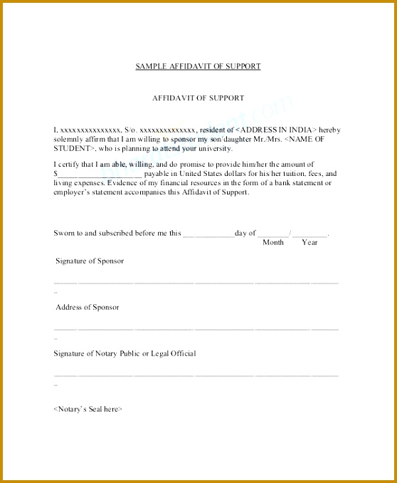 23 Letter of Support Samples sewsy Affidavit Letter of Support Sample 678558