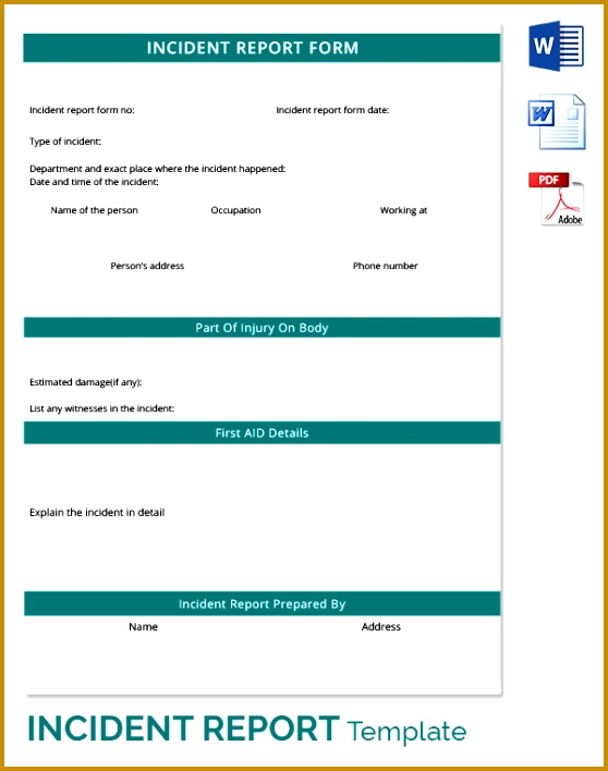 Accident Incident Report Form Template 708558