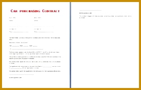 Formal Car Purchase Contract Template Free 178279
