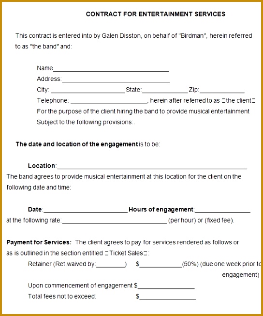 Music Management Contract Template 652544