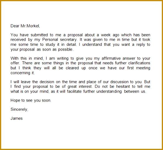 Free Sample Business Proposal Letter 511558
