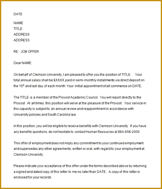 Candidate Direct Report fer Letter Template 633544