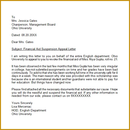 Appeal Letter 7 Free Samples Examples Format xurne Appeal Letter Sample 539539