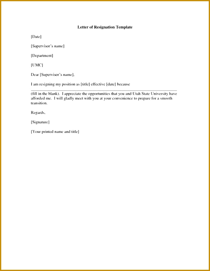 Resignation Letter Sample Free Atarprodfo 885684