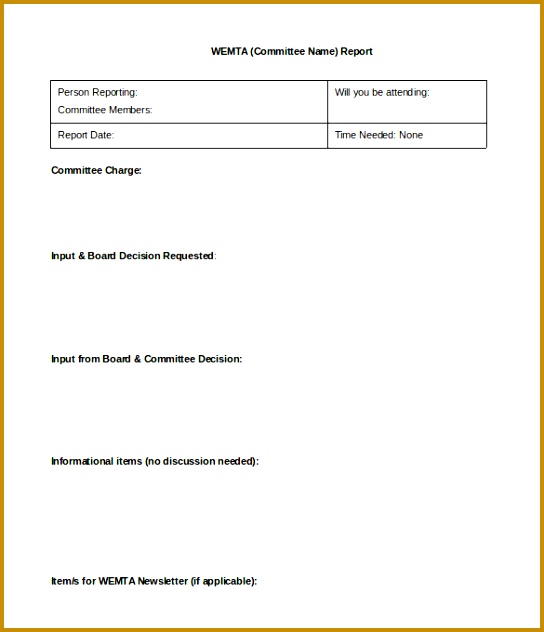 14 Board Report Templates Free Sample Example Format Download dhkat Blank Board mittee Report Template Word Format Sample 632544
