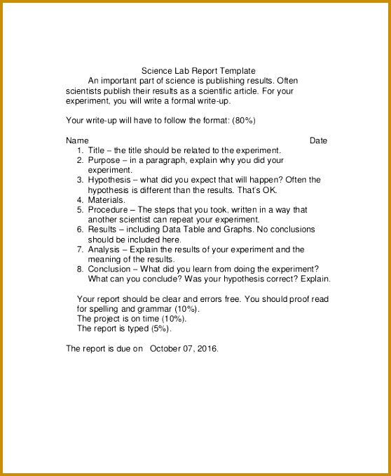9 Lab Report Templates Free Sample Example Format 678558