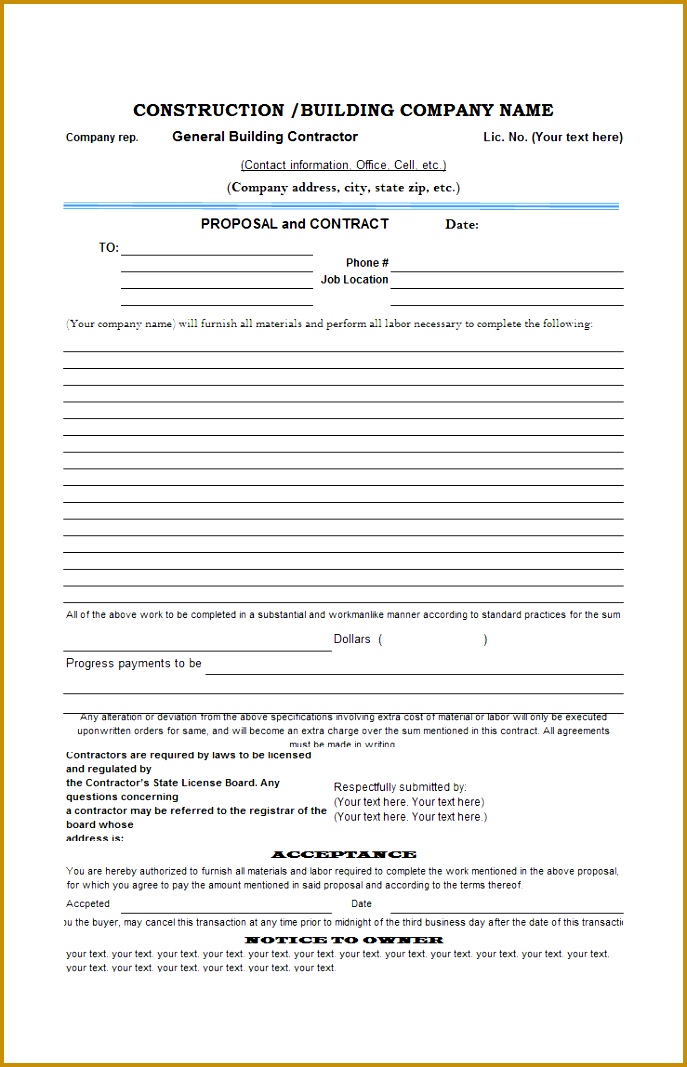 What s More Picture showed above is Best Construction Bid Proposal Template 1067687