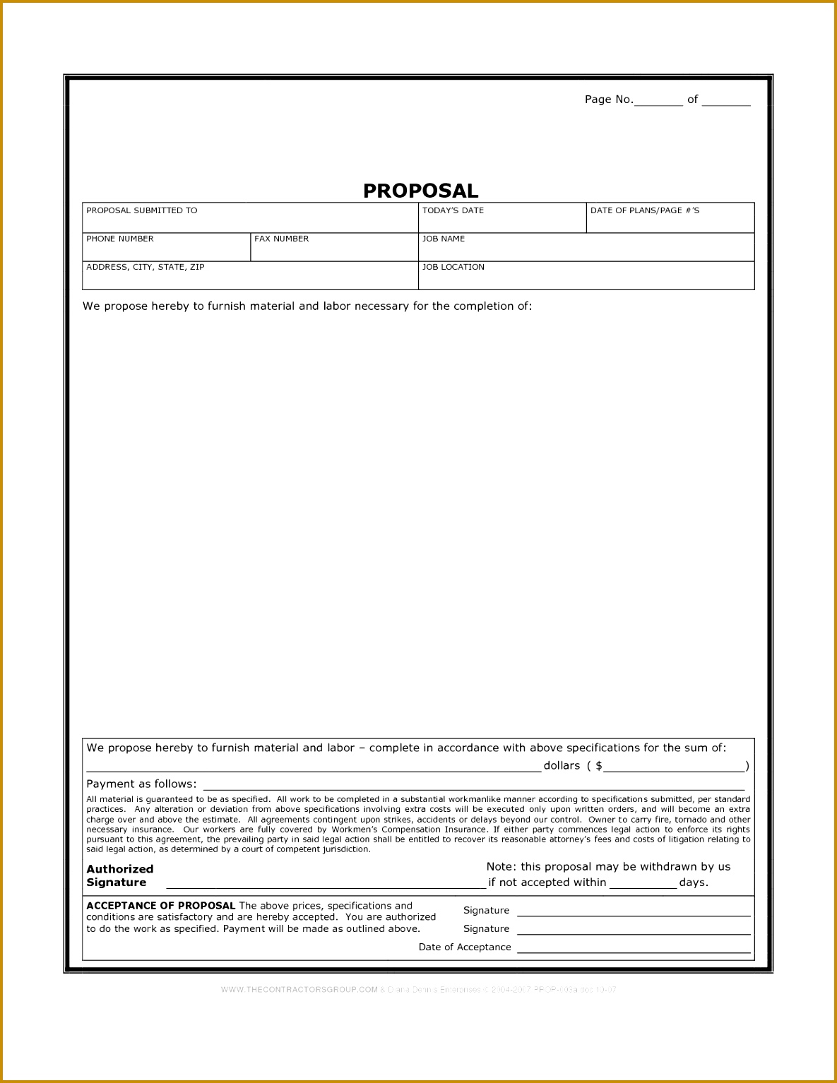you job a Contract Bid Template contractor can use this bid template to submit construction proposal 15341185