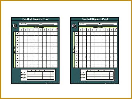 Example Football Square Template Free Download 409544