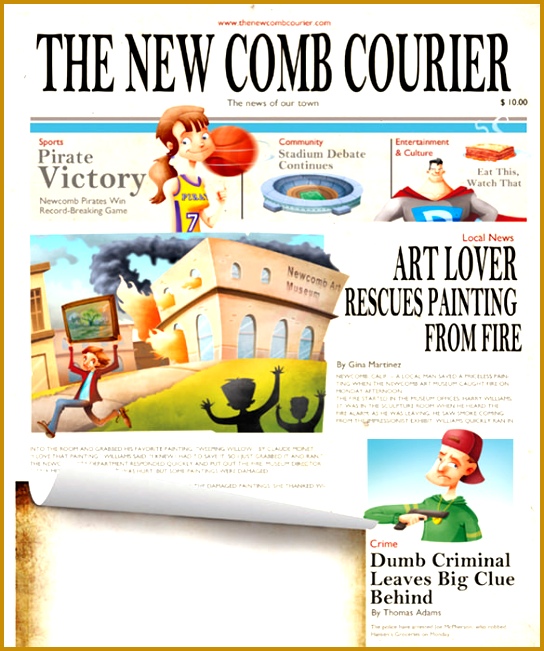 Printable Beautifully Designed Kids Newspaper Template Free Download 651544
