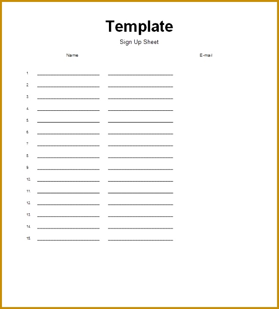 Printable Sign up Sheet Template 36 633571