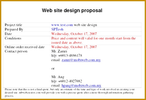 Free Web Design Proposal Contracts 320465